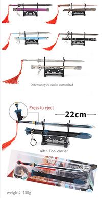 Wholesale Custom Metal Scabbard Sword Models of Sword Art Online Press Auto Eject with Tool Carrier