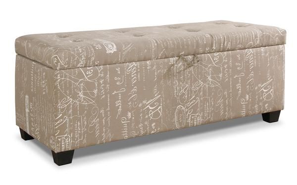 Amalia Ottoman with Shoe Storage - Beige