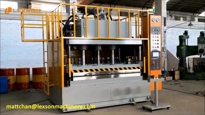 Custom Lexson 4-post 80 Ton Heated Platen Press, Carpets Hot Forming Press With Burp Cycle Managing