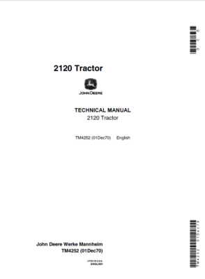 John Deere 2020, 2120 Tractor Repair Service Manual (Serial 61020L - Up)