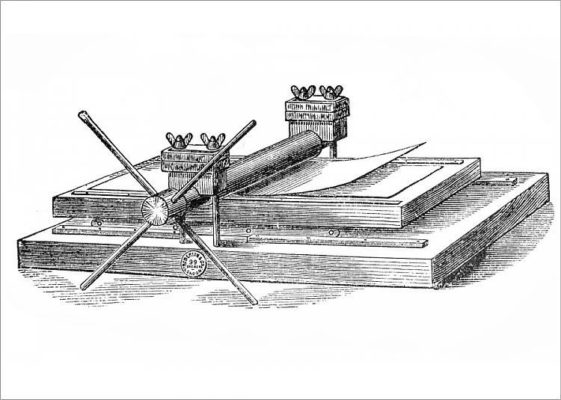 Photograph. Hand printing press