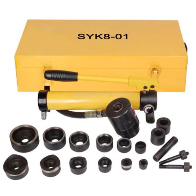 TheLAShop 10 ton Hydraulic Metal Hole Punch Press Driver Kit Tool Set - Yellow