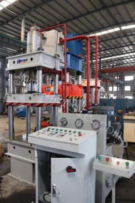 This is our hydraulic press machine, the machine pressure is 100T. And the workt...