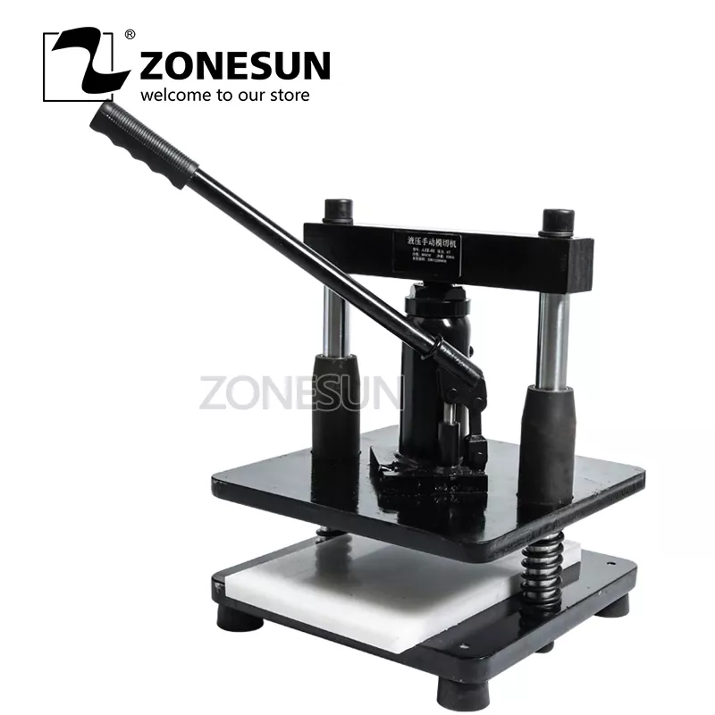 ZONESUN leather Hydraulic manual die cutting machine photo paper PVC/EVA sheet m...