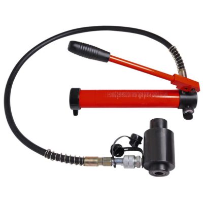 Yescom 15 Ton Hydraulic Punch Press w/ 6 Piece Tool Kit Red