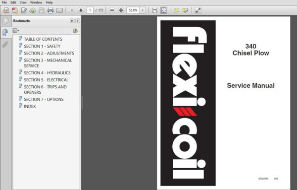 Flexicoil 340 Chisel Plow Service Repair Manual (87053715) – Flexicoil 340 Chisel Plow – PDF