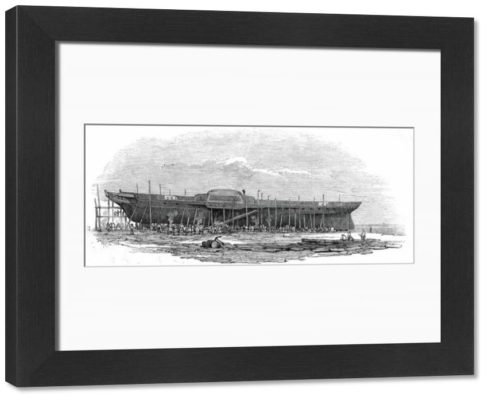 Framed Photo. H.M. Iron steam-frigate "Trident", 1845.
