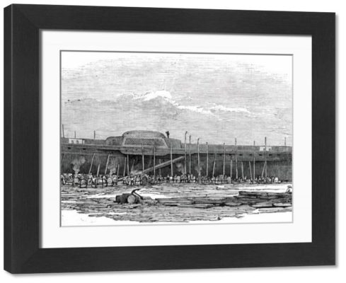 Large Framed Photo. H.M. Iron steam-frigate "Trident",