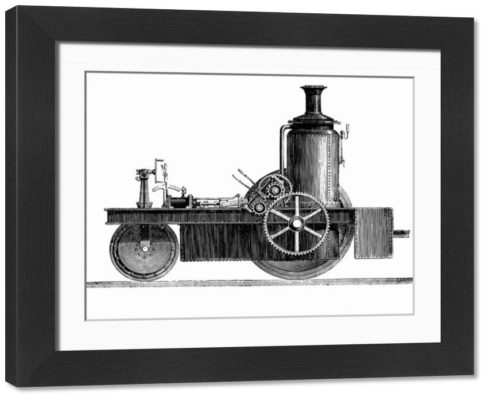Large Framed Photo. Thomson Road Steamer