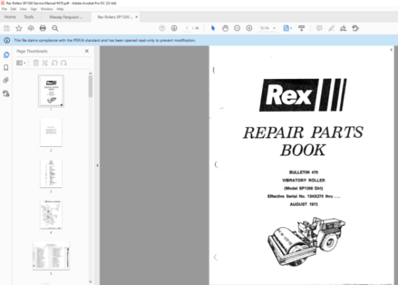 Rex Rollers SP1300 Service Manual #470 - PDF DOWNLOAD ~ HeyDownloads - Manual Downloads