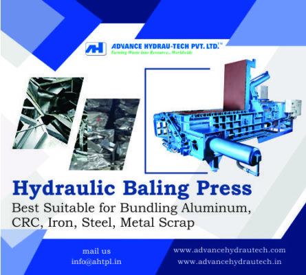 Triple Action Metal Scrap Baling Press Machine for CRC, Iron, MS, Aluminium