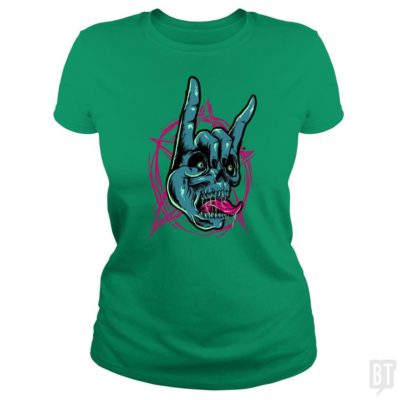 metal head - Classic Ladies Tee / Irish Green / XL
